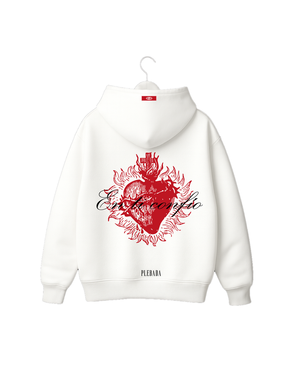 Hoodie Premium “En ti confio” Ivory