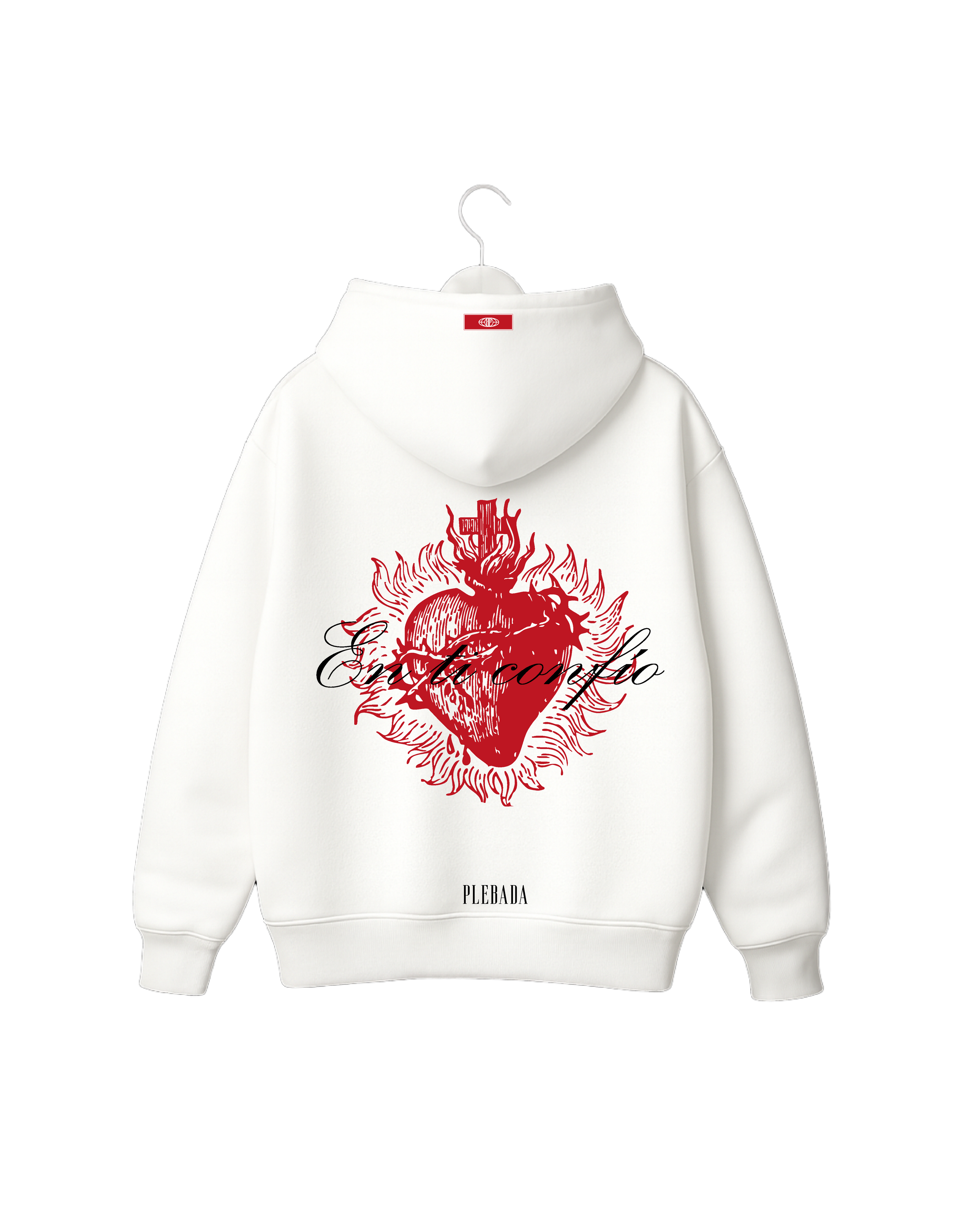 Hoodie Premium “En ti confio” Ivory