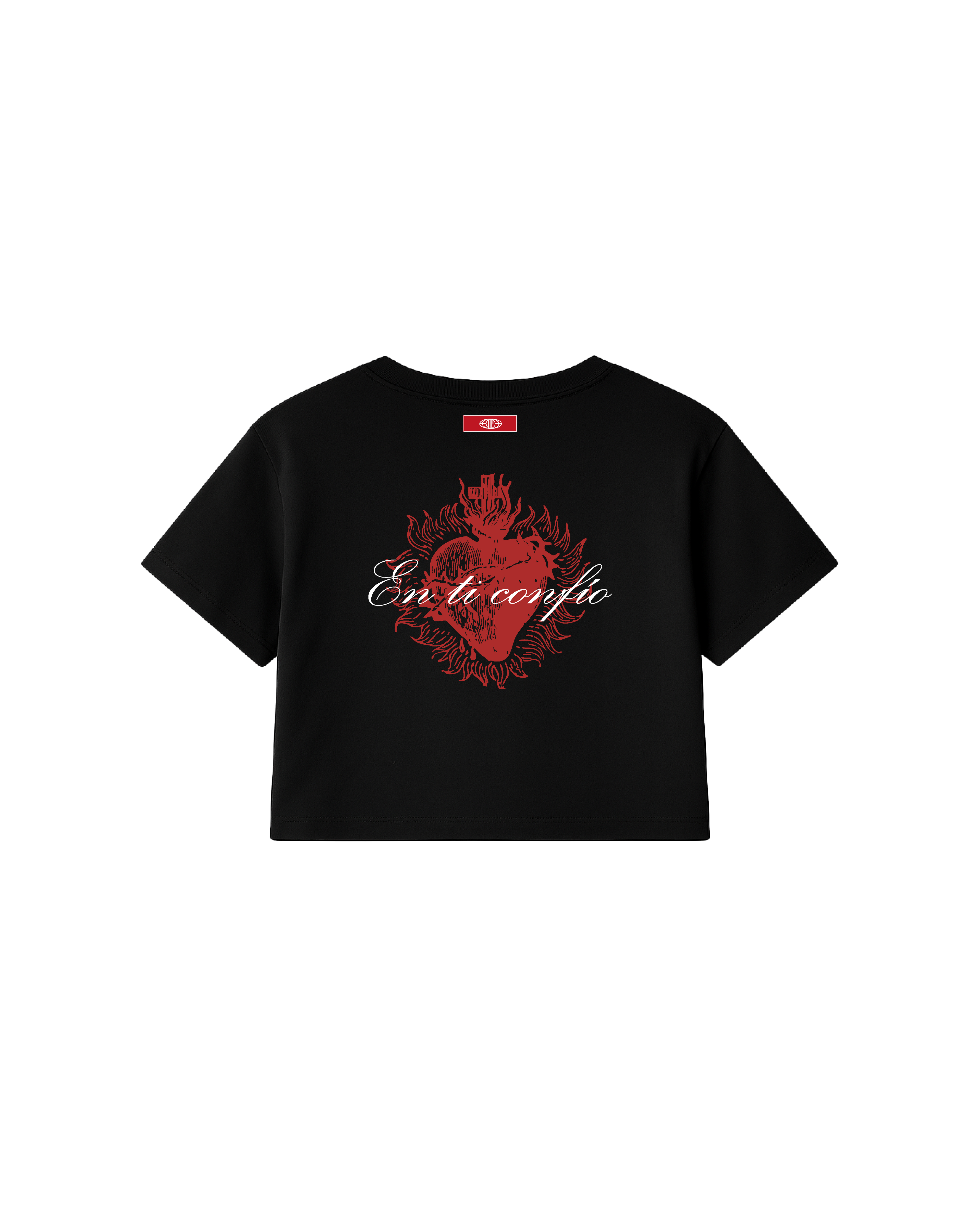 Crop Top Premium "En Ti Confío" Black