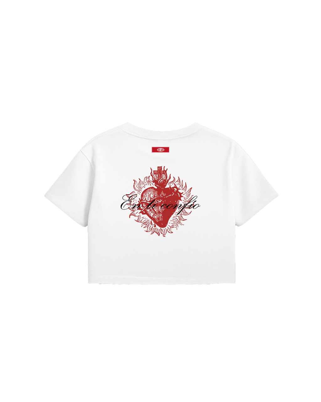 Crop Top Premium "En Ti Confío" Ivory